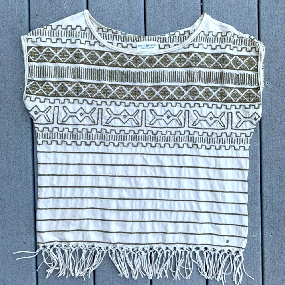 embroidered top boxy shirt medium
